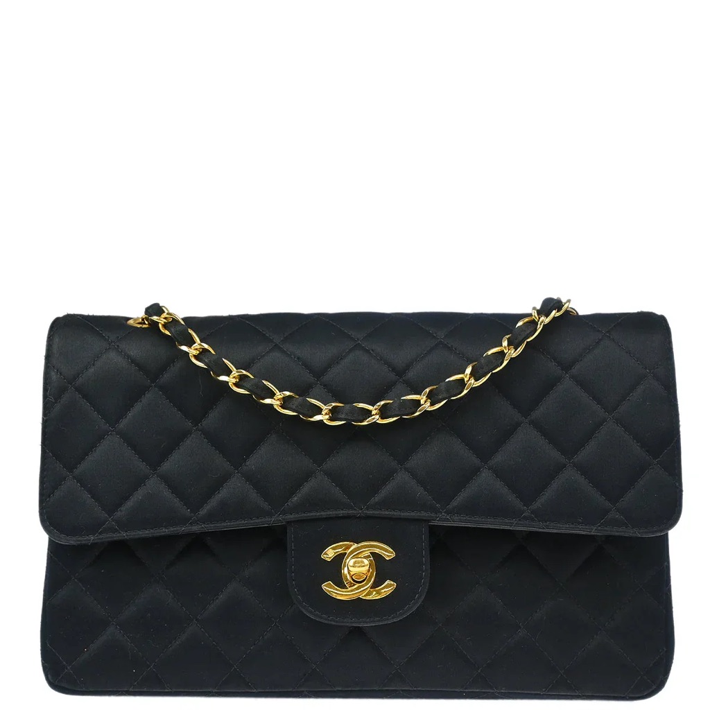 Authentic Vintage Chanel Showpiece Condition Classic Satin Doubleflap 24k G